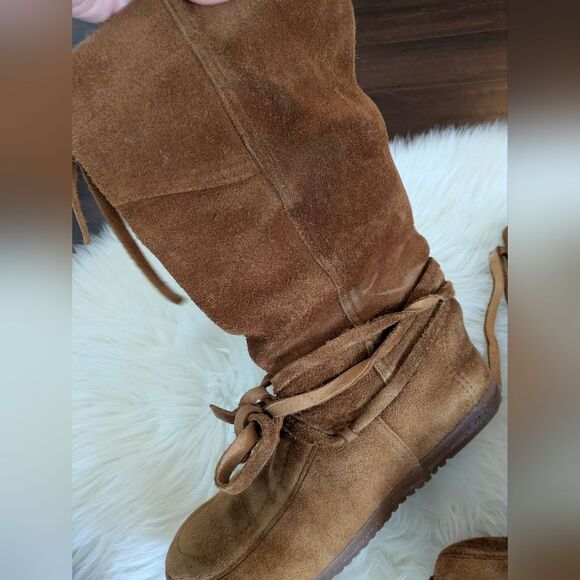 Steger Mukluks Short Brown Leather Winter Boots Women's Size US 9 Chestnut Brown - Picture 6 of 10